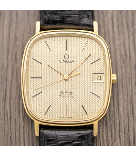 omega de ville quartz mens hexagonal gold|De Ville .